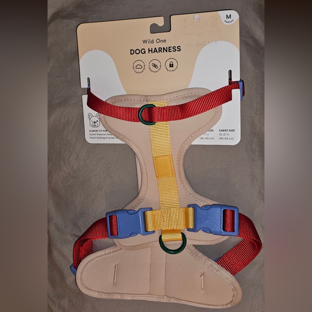 Wild One Tan Retro Colorblock Dog Harness (M)